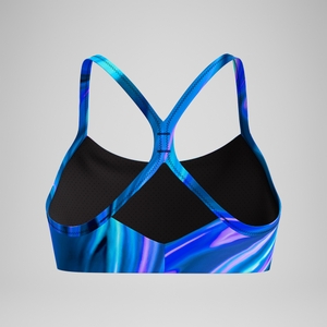 Women's Printed Bikini Top Blue/Teal