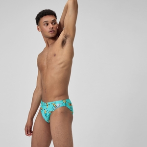 Slip de bain Homme Club Training imprimé 5 cm turquoise