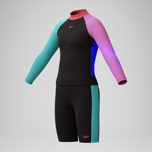 Ensemble haut et boxer de bain Fille Rash noir/rose