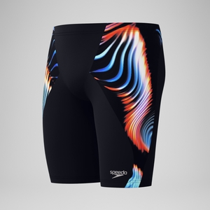 Club Training Bedruckte Schwimmhose mit V-Cut Marineblau/Rot für Herren