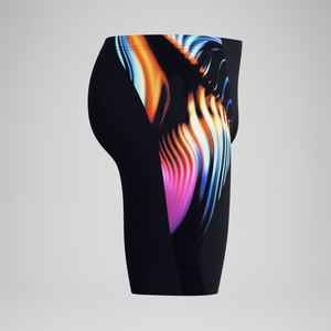 Club Training Bedruckte Schwimmhose mit V-Cut Marineblau/Rot für Herren