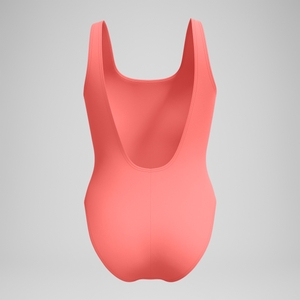 Women's Textured Deep U-Back Swimsuit Coral