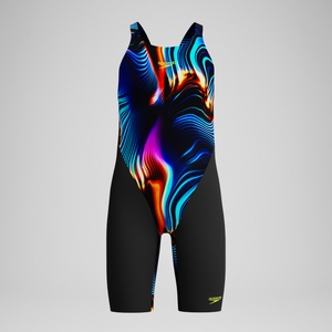 Girls' Fastskin Endurance+ Max Openback Kneeskin Black/Blue - 13-14