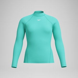 Langärmliges Rash-Top Türkis für Damen