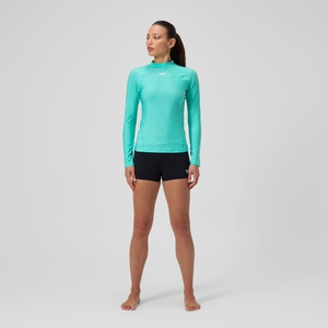 Langärmliges Rash-Top Türkis für Damen