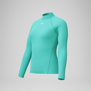 Langärmliges Rash-Top Türkis für Damen