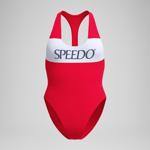 Women's Jetstream Colourblock Logo Racerback Swimsuit Red/White