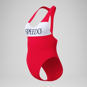 Women's Jetstream Colourblock Logo Racerback Swimsuit Red/White