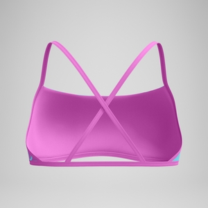 Club Training Bedrucktes Crossback-Bikinioberteil Pink/Grün für Damen