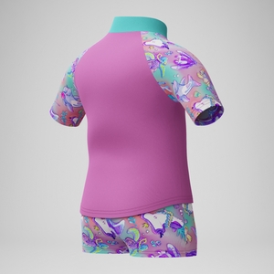 Ensemble Fille Rash Digital à manches courtes rose