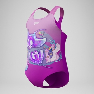 Maillot de bain Fille imprimé numérique rose