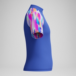 Bedrucktes kurzärmliges Sonnentop Blau/Pink für Mädchen