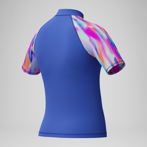 Bedrucktes kurzärmliges Sonnentop Blau/Pink für Mädchen