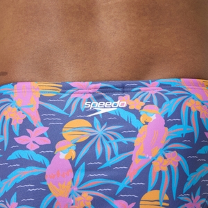 Club Training Bedruckte Badehose 8 cm Marineblau/Pink für Herren