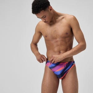 Slip de bain Homme Club Training imprimé 5 cm bleu/rose - 26
