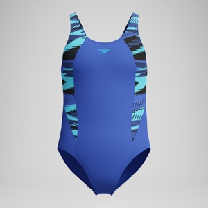 Girls' HyberBoom Splice Muscleback Swimsuit Blue - 7-8