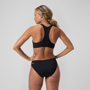 Placement-Bikini Schwarz/Türkis für Damen