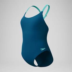 Maillot de bain Femme effet galbant Crossback sarcelle foncé/vert