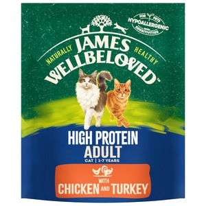 Adult Chicken & Turkey High Protein Dry Cat Food 7kg