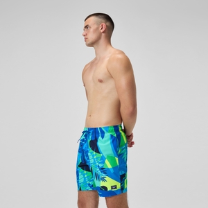 Men's Print Redondo Volley 18" Swim Trunks Blue/Yellow