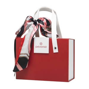 Pevonia Large Red Gift Box with Scarf