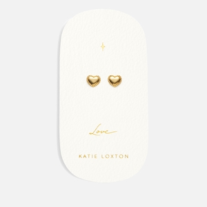 Katie Loxton Love Heart Gold-Plated Stud Earrings
