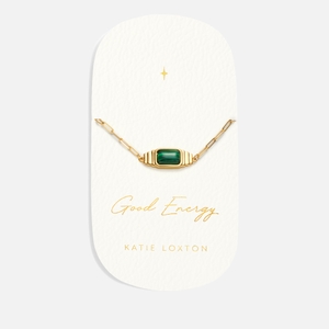 Katie Loxton Malachite Gold-Plated Bracelet