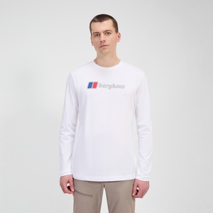 Men's Berghaus Big Logo Long Sleeve Tee - White