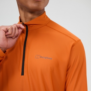 Men's 24/7 Half Zip Long Sleeve Tech Tee - Orange