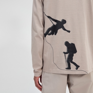 Men's Grappled Long Sleeve Tee - Grey