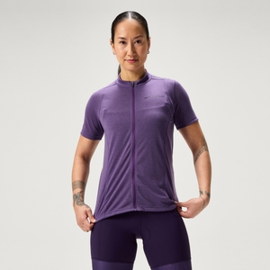 Loop kurzärmeliges Trikot mit Reißverschluss für Damen - Lila - S
