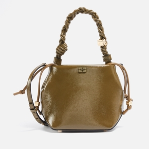 Ganni Bou Patent Leather-Blend Bucket Bag
