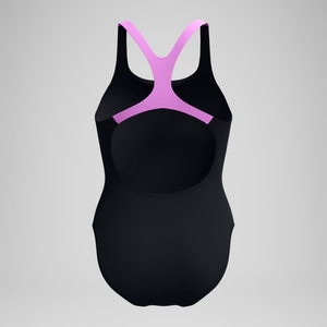 Medley Logo Badeanzug Schwarz/Pink für Damen