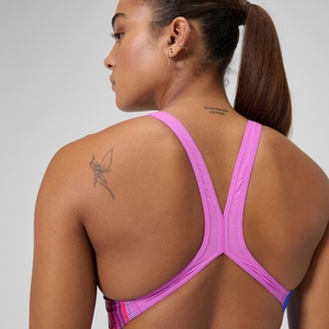 Maillot de bain Femme Club Training Placement Powerback bleu/rose