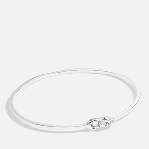 Coach Interlock Pavé C Silver-Tone Bangle Bracelet