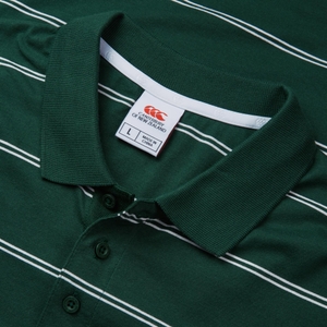 MENS YARN DYE STRIPE POLO GREEN