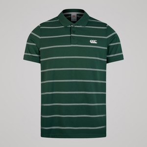 MENS YARN DYE STRIPE POLO GREEN