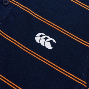 MENS YARN DYE STRIPE POLO NAVY