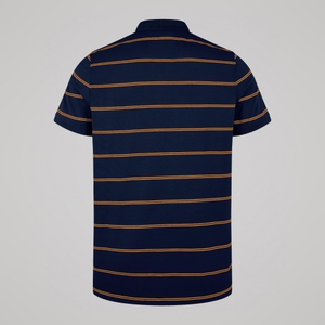 MENS YARN DYE STRIPE POLO NAVY