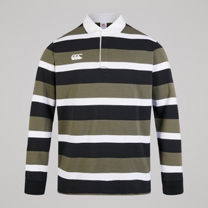MENS YARN DYE STRIPE RUGBY GREEN