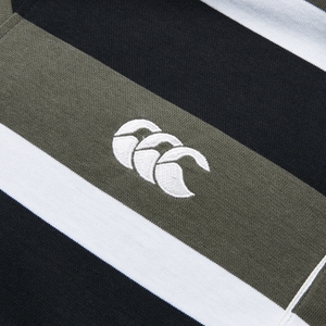 MENS YARN DYE STRIPE RUGBY GREEN