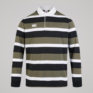 MENS YARN DYE STRIPE RUGBY GREEN