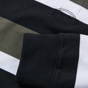 MENS YARN DYE STRIPE RUGBY GREEN