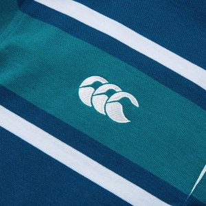 MENS ENGINEERED STRIPE RUGBY BLUE