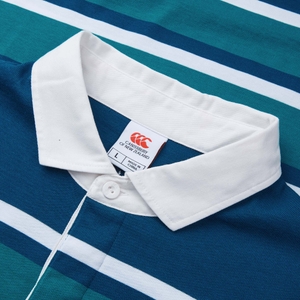 MENS ENGINEERED STRIPE RUGBY BLUE