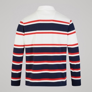 MENS ENGINEERED STRIPE RUGBY EGRET