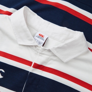 MENS ENGINEERED STRIPE RUGBY EGRET