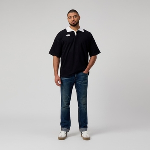 MENS SOLID DYE RUGBY BLACK