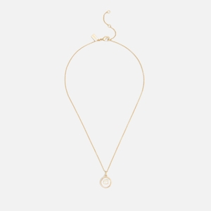 Coach Mop Coin Short Gold-Tone Pendant Necklace