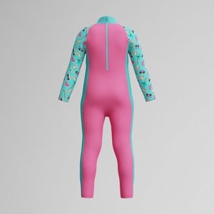 Infant Girls Learn to Swim Sun Protection All-In-One Suit Pink/Green